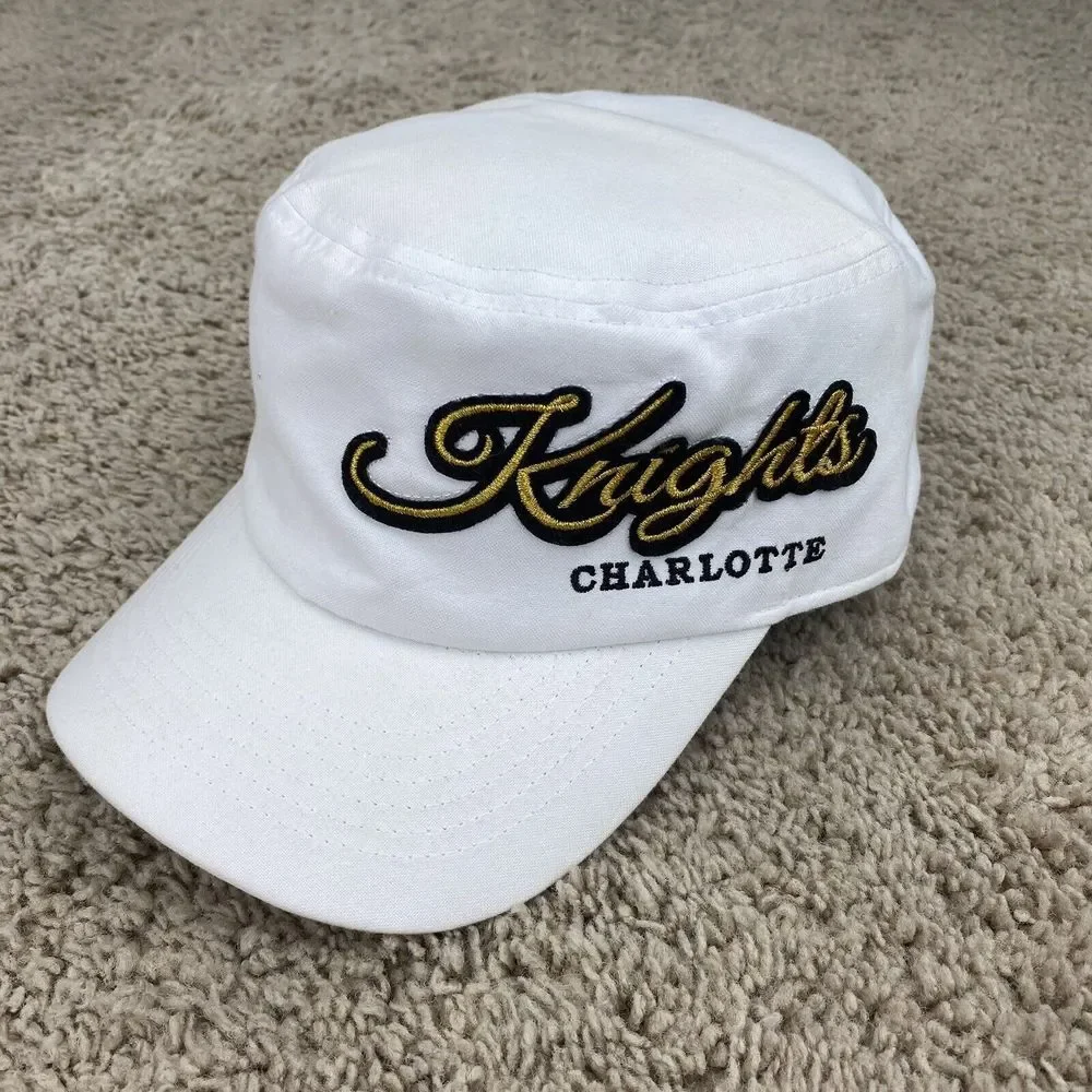 Charlotte Knights MiLB Hat Women S Cadet Adjustable White Gold Side Spellout Cap